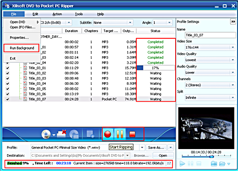 Xilisoft DVD to Pocket PC Ripper