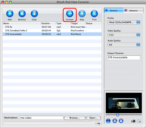 Convert videos to iPod on Mac, Mac convert videos to iPod, video　to iPod converter on Mac