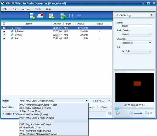 Convert MPEG to MP3